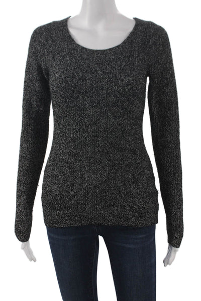 Uniqlo Women Black Wool Scoop Neck Pullover Sweater Long Sleeve Size XS
