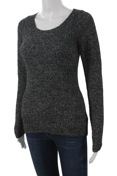 Uniqlo Women Black Wool Scoop Neck Pullover Sweater Long Sleeve Size XS