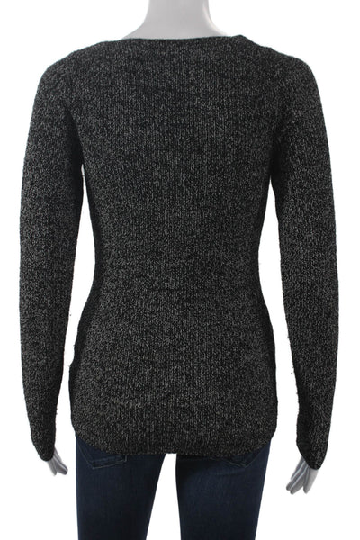 Uniqlo Women Black Wool Scoop Neck Pullover Sweater Long Sleeve Size XS