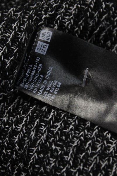Uniqlo Women Black Wool Scoop Neck Pullover Sweater Long Sleeve Size XS