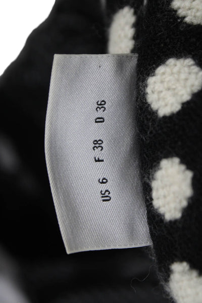 Akris Punto Women Basic Jacket Black Wool Polka Dot Zip Long Sleeve Size 6