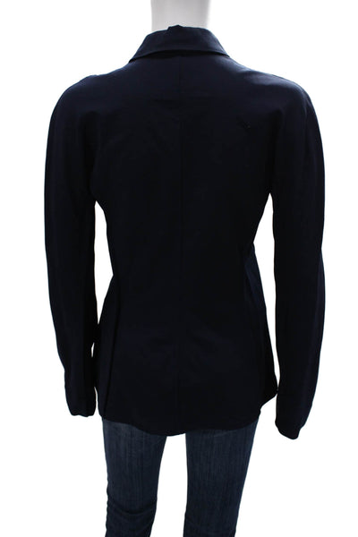 Joseph Womens Virgin Wool Collared Button Up Blouse Blue Long Sleeve Size 38