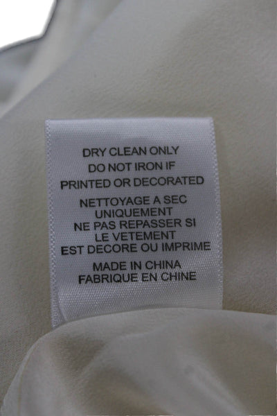 Equipment Femme Women Silk Collared Long Sleeve Blouse Basic Ivory Size XS