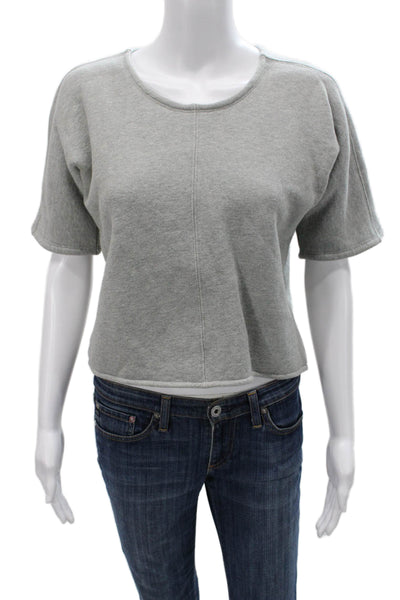 G. Womens Pullover Gray Cotton Crew Neck Short Sleeve Size XS