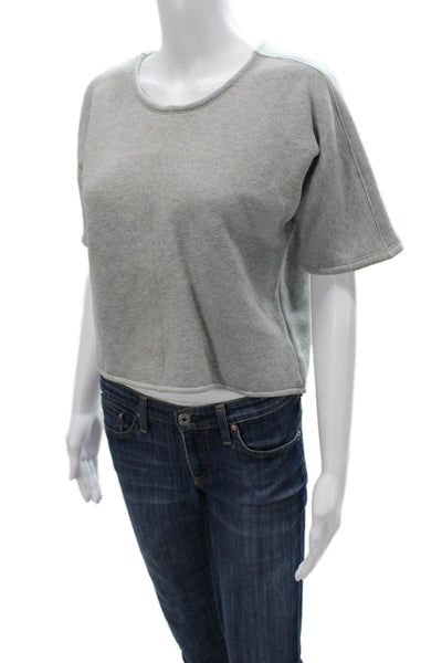 G. Womens Pullover Gray Cotton Crew Neck Short Sleeve Size XS