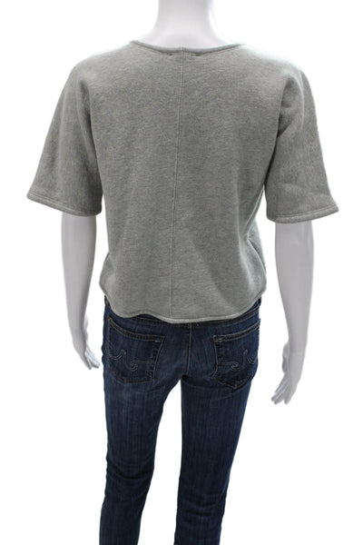 G. Womens Pullover Gray Cotton Crew Neck Short Sleeve Size XS