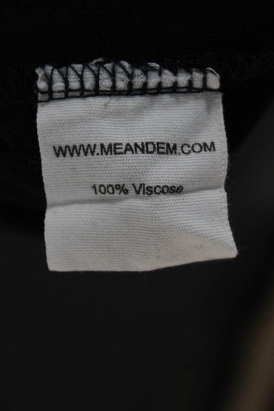 Me + Em Womens Black Viscose Colorblock Collared Long Sleeve Blouse Size 8