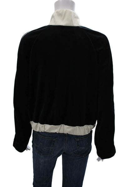 Emporio Armani Women Track Jacket Black Polyester Zip Long Sleeve Size 42