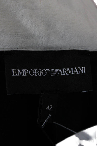 Emporio Armani Women Track Jacket Black Polyester Zip Long Sleeve Size 42