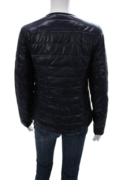 Talbots Women Quilted Jacket Blue Zip Polyester Long Sleeve Size XS