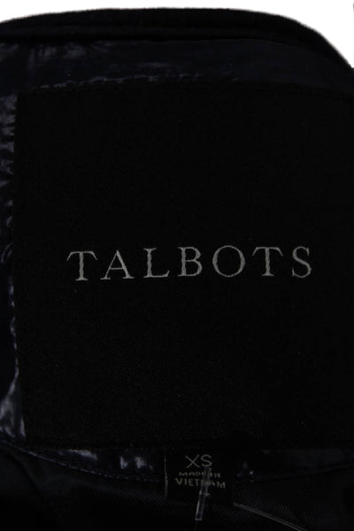 Talbots Women Quilted Jacket Blue Zip Polyester Long Sleeve Size XS