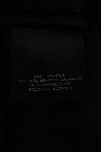 T Tahari Women Puffer Jacket Black Nylon Zip Long Sleeve Size S