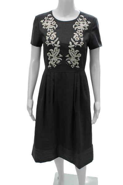 Brooks Brothers Red Fleece Women Fit & Flare Midi Gray Dress Size 2