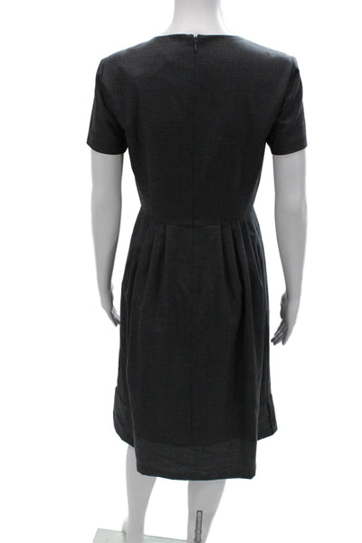 Brooks Brothers Red Fleece Women Fit & Flare Midi Gray Dress Size 2