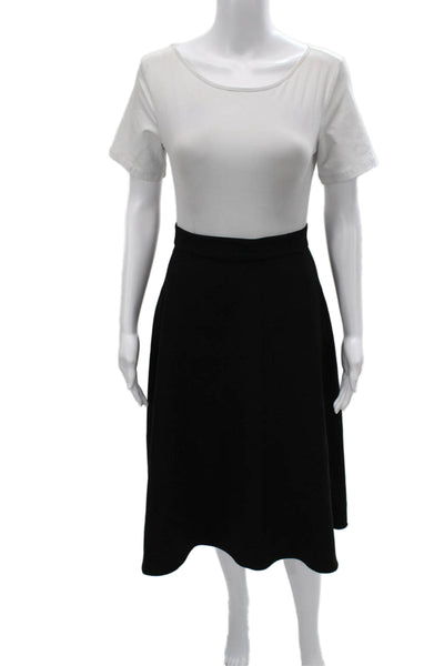 Marc Jacobs Women A-Line Black Midi Skirt Zip Closure Size 00