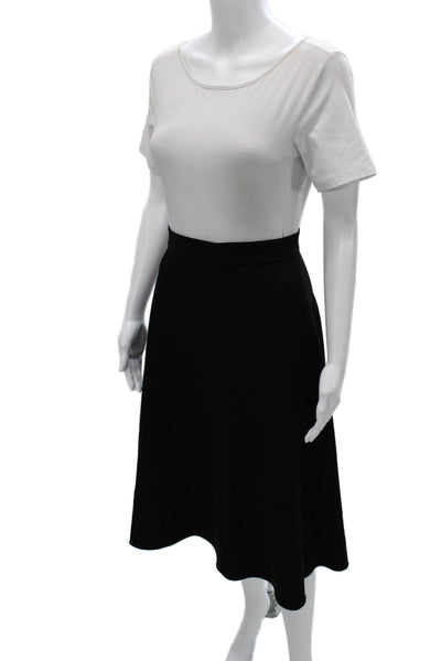 Marc Jacobs Women A-Line Black Midi Skirt Zip Closure Size 00