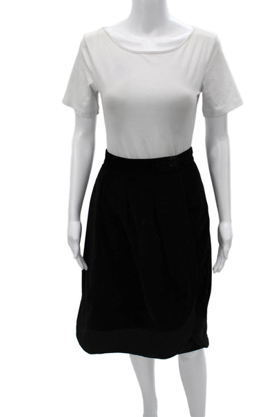 Marc Jacobs Women Black Cotton Tulip Skirt Knee Length Size 0
