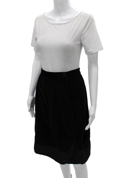 Marc Jacobs Women Black Cotton Tulip Skirt Knee Length Size 0