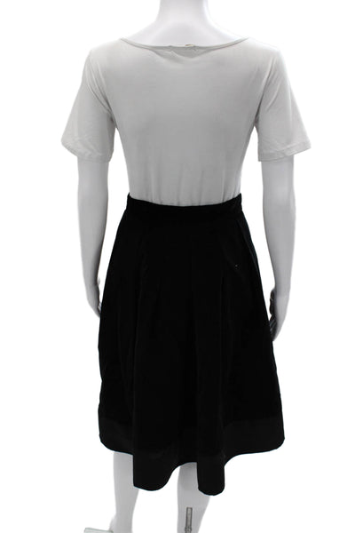 Marc Jacobs Women Black Cotton Tulip Skirt Knee Length Size 0