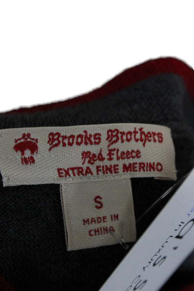Brooks Brothers Red Fleece Women Gray Merino Wool Round Neck Cardigan Size S