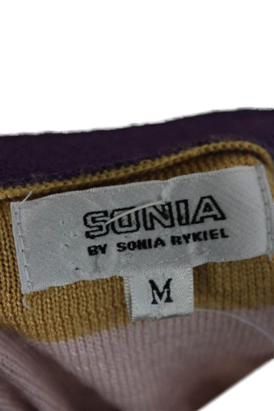 Sonia Sonia Rykiel Women Multicolor Striped Wool Pullover Long Sleeve Size M