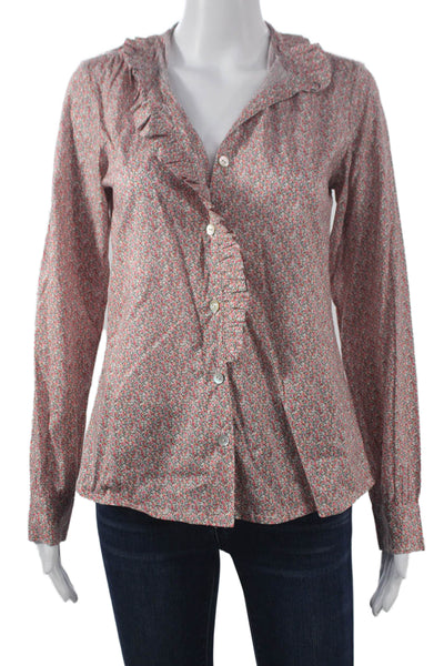 Amaia Women Basic Floral Cotton Long Sleeve Blouse Multicolor Size S