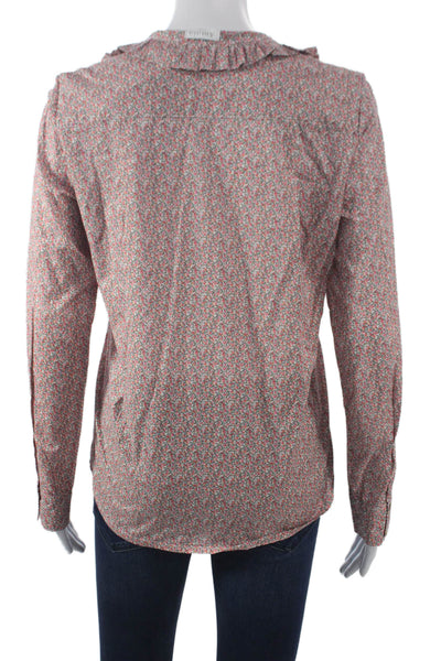 Amaia Women Basic Floral Cotton Long Sleeve Blouse Multicolor Size S
