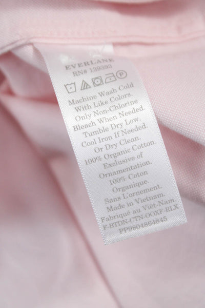 Everlane Women Basic Pink Organic Cotton Collared Long Sleeve Button-Up Size 2