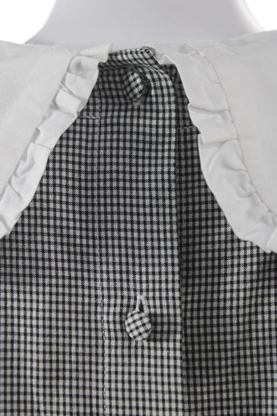 ROSAE Womens Collared Check Viscose Button 3/4 Sleeve Blouse Size 34