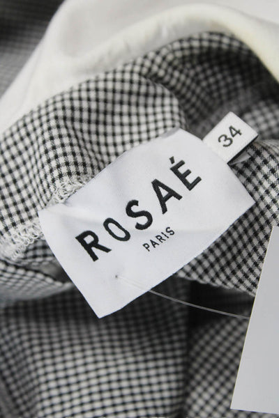 ROSAE Womens Collared Check Viscose Button 3/4 Sleeve Blouse Size 34