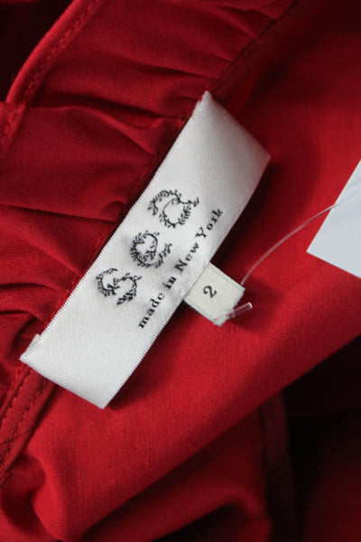 Sea New York Women Basic Linen High Neck Sleeveless Red Pullover Blouse Size 2