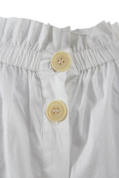 Sea New York Womens Basic Cotton High Neck 3/4 Sleeve White Blouse Size 2