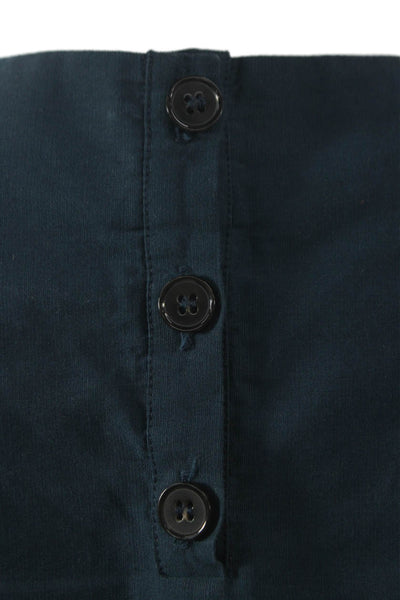 Atlantique Ascoli Women Basic Cotton Round Neck 3/4 Sleeve Blue Blouse Size 1