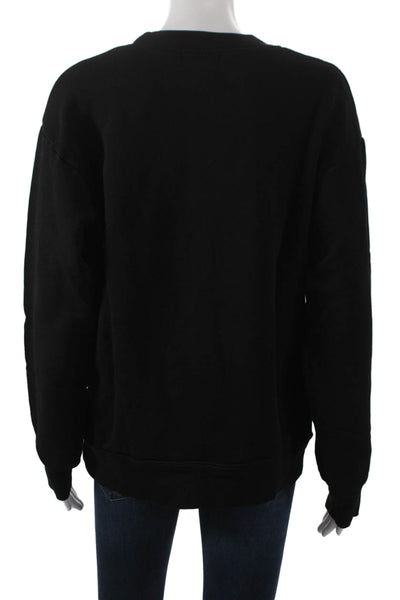 Cotton Citizen Womens Pullover Sweatshirt Black Crew Neck Long Sleeve Size S