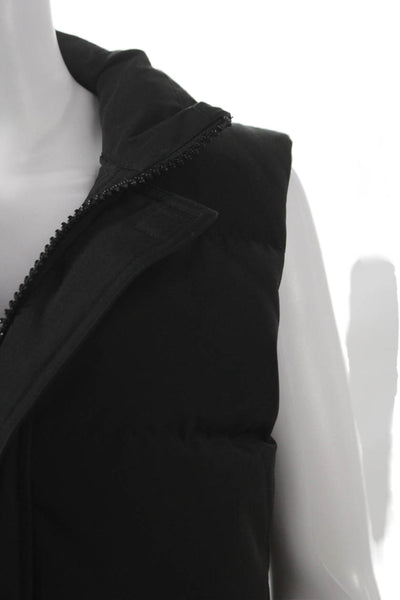 TNA Womens Puffer Jacket Black Polyester Zip Sleeveless Solid Fall Size XS