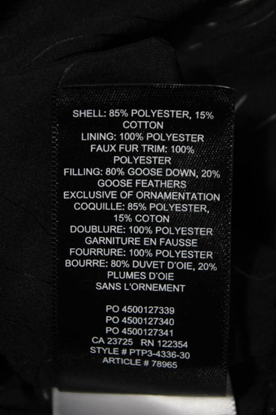 TNA Womens Puffer Jacket Black Polyester Zip Sleeveless Solid Fall Size XS