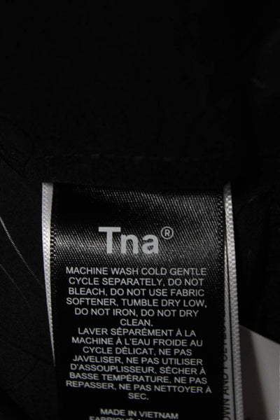 TNA Womens Puffer Jacket Black Polyester Zip Sleeveless Solid Fall Size XS