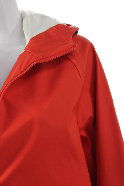 Converse Unisex Adults Rain Coat Orange Zip Polyurethane Long Sleeve Size S
