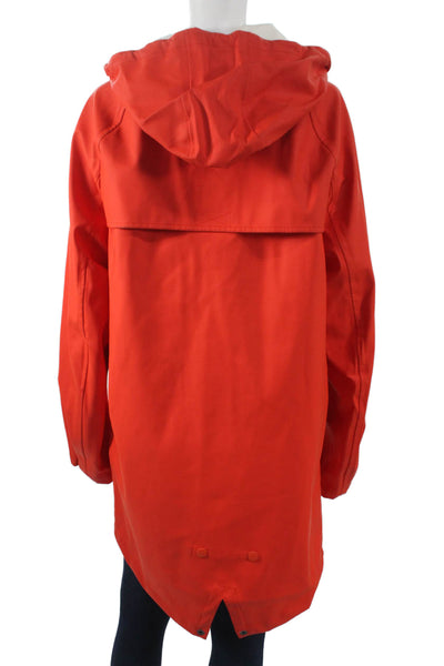 Converse Unisex Adults Rain Coat Orange Zip Polyurethane Long Sleeve Size S