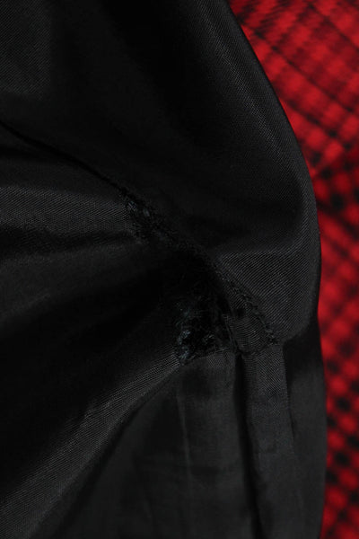 Zara Girls Double Breasted Pointed Lapel Plaid Blazer Jacket Red Black 13-14