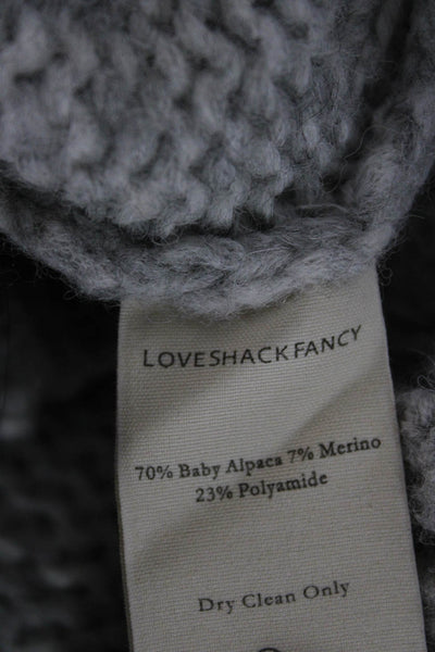 Love Shack Fancy Womens Sweater Gray Alpaca Boatneck Longsleeve Size XS