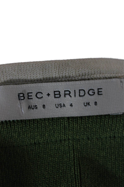 Bec & Bridge Womens Cropped V-Neck Colorblock Sleeveless Viscose Top Size 4
