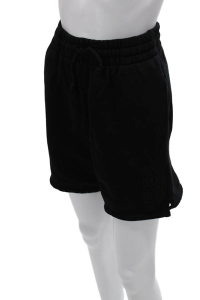 Frankies Bikinis Women Sweat Shorts Black Cotton Drawstring Size M
