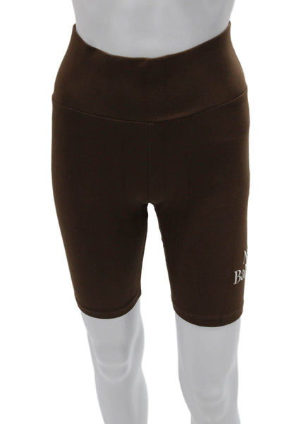 New Balance Womens Biker Shorts Brown Polyester Blend Size S