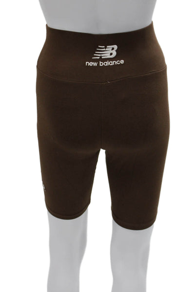 New Balance Womens Biker Shorts Brown Polyester Blend Size S