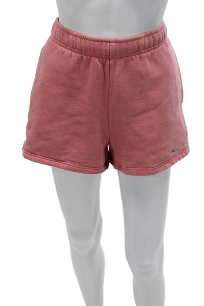 TNA Womens Sweat Shorts Pink Cotton Drawstring Solid Spring Size S