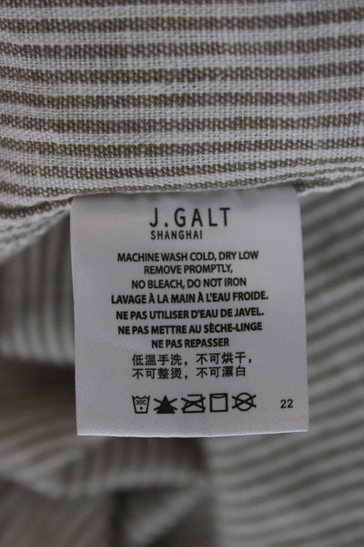 John Galt Womens Hot Pants Beige Striped Cotton Size XS