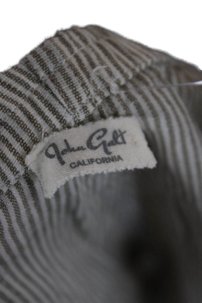 John Galt Womens Hot Pants Beige Striped Cotton Size XS