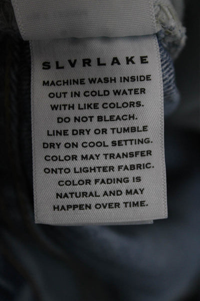 Slvrlake Womens Mom Blue Cotton Button Shorts Size 24