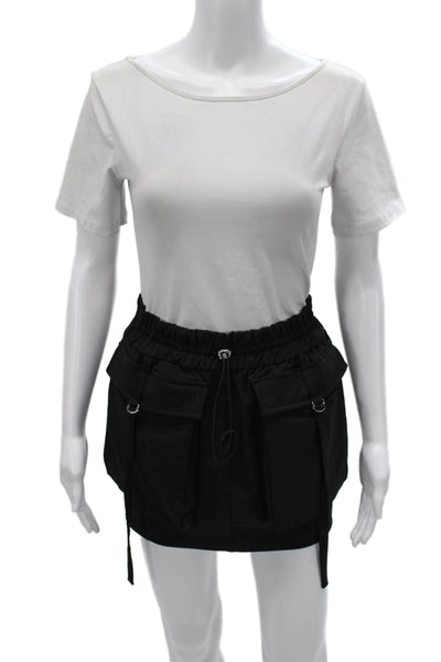 Zara Women Cargo Skirt Black Polyester Short Size M